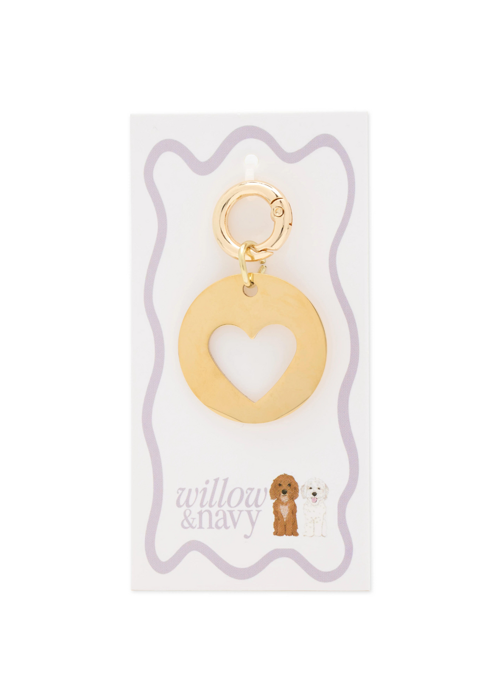 Heart Collar Charm – Willow and Navy